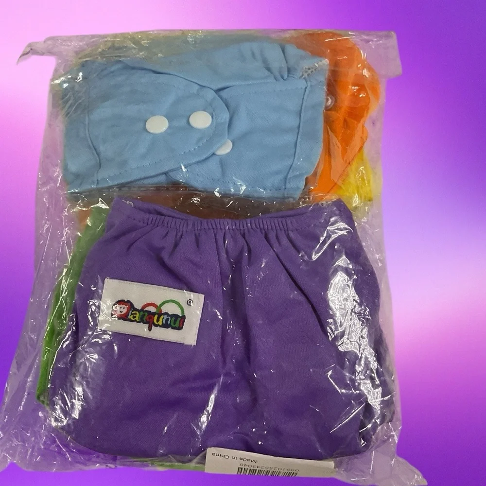 Qianqunui (7) Seven Reusable Adjustable Cloth Diaper Covers Baby Pants with Logo